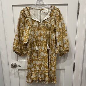 Cleobella Mustard Floral Long Sleeve Dress
